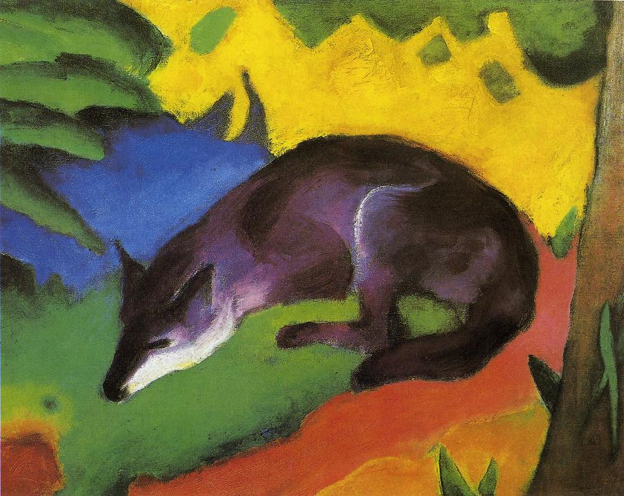 Reproductions of Franz Marci's art Blue Black Fox 1911